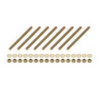sourcing map 8Pcs Fully Threaded Rod, 1/4" UNC x 3" Length Zinc-Plated Carbon Steel Fully Threaded Studs with Nuts and Washers for Clamps, Hangers and U-Bolts, Color Zinc