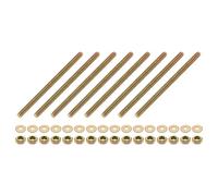 sourcing map 8Pcs Fully Threaded Rod, 1/4" UNC x 4" Length Zinc-Plated Carbon Steel Fully Threaded Studs with Nuts and Washers for Clamps, Hangers and U-Bolts, Color Zinc