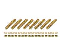 sourcing map 8Pcs Fully Threaded Rod, 5/16" UNC x 1-1/2" Length Zinc-Plated Carbon Steel Fully Threaded Studs with Nuts and Washers for Clamps, Hangers and U-Bolts, Color Zinc