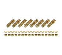 sourcing map 8Pcs Fully Threaded Rod, 5/16" UNC x 1" Length Zinc-Plated Carbon Steel Fully Threaded Studs with Nuts and Washers for Clamps, Hangers and U-Bolts, Color Zinc