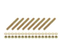 sourcing map 8Pcs Fully Threaded Rod, 5/16" UNC x 2-1/2" Length Zinc-Plated Carbon Steel Fully Threaded Studs with Nuts and Washers for Clamps, Hangers and U-Bolts, Color Zinc