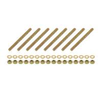 sourcing map 8Pcs Fully Threaded Rod, 5/16" UNC x 3-1/2" Length Zinc-Plated Carbon Steel Fully Threaded Studs with Nuts and Washers for Clamps, Hangers and U-Bolts, Color Zinc