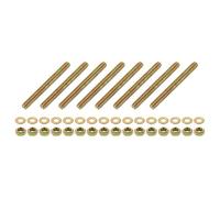 sourcing map 8Pcs Fully Threaded Rod, 5/16" UNC x 3" Length Zinc-Plated Carbon Steel Fully Threaded Studs with Nuts and Washers for Clamps, Hangers and U-Bolts, Color Zinc