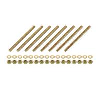 sourcing map 8Pcs Fully Threaded Rod, 5/16" UNC x 4-1/4" Length Zinc-Plated Carbon Steel Fully Threaded Studs with Nuts and Washers for Clamps, Hangers and U-Bolts, Color Zinc