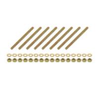 sourcing map 8Pcs Fully Threaded Rod, 5/16" UNC x 4" Length Zinc-Plated Carbon Steel Fully Threaded Studs with Nuts and Washers for Clamps, Hangers and U-Bolts, Color Zinc