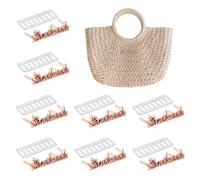 sourcing map 8PCS Handmade Metal Labels, Rectangle Crochet Tags Signs with Shim, Alloy Sewing Labels for DIY Crafts, Sewing Items, Purses, Bags, Shoes Accessories, Rose Gold