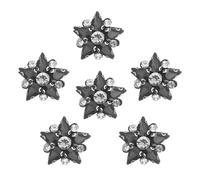 sourcing map 8Pcs Handmade Star Beaded Patches, Glass Crystal Rhinestone Appliques, Sew on Beaded Star Patch for Clothing DIY Sewing Accessories, Gray