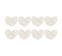 sourcing map 8Pcs Heart Shaped Rattan Ball Vase Filler Natural Rattan for Valentine's Day Decoration Wedding Home Decoration White 2 in