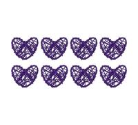 sourcing map 8Pcs Heart Shaped Rattan Ball Vase Filler Natural Rattan for Valentine's Day Decoration Wedding Home Decoration Dark Purple 2 in