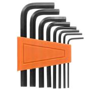 sourcing map 8pcs Hex Key Wrench Set 1.5/2/2.5/3/4/5/5.5/6mm 45# Steel L-Shape Hexagon Metric Wrenches Repairing Tool for Home DIY Bike Motorcycle Repair, Black