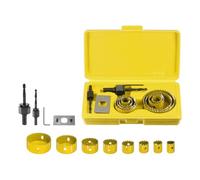 sourcing map 8pcs Hole Saw Set 3/4" - 2-1/2" (19mm-64mm) HSS (High Speed Steel) Premium Grade Hole Saw Drill Bit Kit with Mandrels Hex Key Installation Plate for Wood PVC Plastic Plasterboard