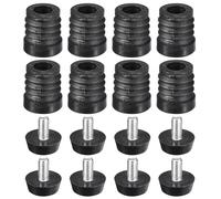 sourcing map 8Pcs Inserts for Round Tubes with Leveling Feet, for 19mm/0.75" OD Round Tube, M6-1.0mm Thread Black Plastic Furniture Chair Blanking End Caps Insert Plugs