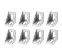 sourcing map 8Pcs Inside Corner Bracket Gusset, 40x40x30mm 3040 Angle Connectors for 3030/3060 Series Aluminum Extrusion Profile Silver