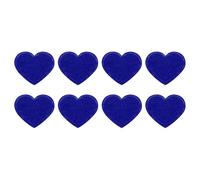 sourcing map 8Pcs Iron on Heart Patches, Sew on Small Heart Embroidered Patches, Decorative Repair Patch Applique for DIY Crafts Backpacks Bags Hats Clothes, 40mm Dark Blue