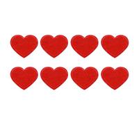 sourcing map 8Pcs Iron on Heart Patches, Sew on Small Heart Embroidered Patches, Decorative Repair Patch Applique for DIY Crafts Backpacks Bags Hats Clothes, 40mm Red