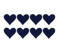 sourcing map 8Pcs Iron on Heart Patches, Sew on Small Heart Embroidered Patches, Decorative Repair Patch Applique for DIY Crafts Backpacks Bags Hats Clothes, 70mm Dark Blue