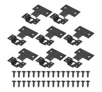 sourcing map 8Pcs Keyhole Hangers, 2.8 x 1.18In Iron Wall-Mounted Speaker Hanging Brackets Plate Connector Hook kit with Mounting Screws for Surround Sound Box Audio Speaker Picture Frames