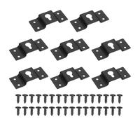 sourcing map 8Pcs Keyhole Hangers, 2.8 x 1.18In Iron Wall-Mounted Speaker Hanging Brackets Plate Connector with Mounting Screws for Surround Sound Box Audio Speaker Picture Frames