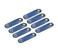 sourcing map 8Pcs Leather Cable Straps Cord Organizer 80x20mm Cable Ties Elastic Cable Management for USB Cable, Headphone Wire, Blue