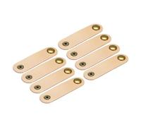 sourcing map 8Pcs Leather Cable Straps Cord Organizer 80x20mm Cable Ties Soft Cable Management for USB Cable, Headphone Wire, Cream