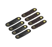 sourcing map 8Pcs Leather Cable Straps Cord Organizer Cable Ties Soft Cable Management for USB Cable, Headphone Wire, Black/Coffee Color