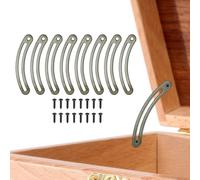 sourcing map 8Pcs Lid Support Hinges, 2.5" Brass Lid Stay Hinges with Screws for Cabinet Wardrobe Box Cupboard and Storage Shelve Furniture, Bronze Tone