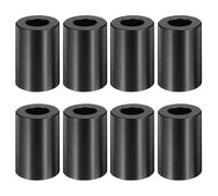 sourcing map 8pcs M10 Metal Spacers, M10 x 3/4" OD x 1 3/16" Aluminium Spacer Round Unthreaded Standoff Bushing Plain Finish for Screw Bolts, Black