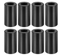sourcing map 8pcs M10 Metal Spacers, M10 x 3/4" OD x 1 3/8" L Aluminium Spacer Round Unthreaded Standoff Bushing Plain Finish for Screw Bolts, Black