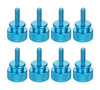 sourcing map 8Pcs M3x10 Aluminum Thumb Screws, 12x20mm(ODxH) Computer Case Thumb Screws for PC Side Panel Motherboard Mounting Screw, Azure