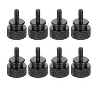 sourcing map 8Pcs M3x8 Aluminum Thumb Screws, 12x18mm(ODxH) Computer Case Thumb Screws for PC Side Panel Motherboard Mounting Screw, Black