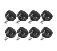 Sourcing Map 8Pcs M4 x 10mm Knurled Clamping Knob, 304 Stainless Steel & ABS Plastic, Silver, 18mm Dia, Round, Screw-on, Clamping Knob