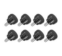 sourcing map 8Pcs M4 x 8mm Knurled Clamping Knob, 304 Stainless Steel Thumb Screw Clamping Knob Round Hand Threaded Hand Bolt Stud Knob 14mm Dia for Machinery