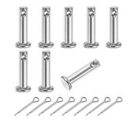 sourcing map 8Pcs M4x16mm Clevis Pins, 304 Stainless Steel Single Hole Flat Head Clevis Pin Hairpin Location Pin with Cotter Pins for Trailer Latch Mechanics Repair Furniture Installation