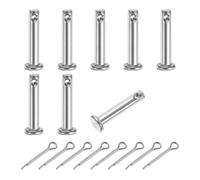 sourcing map 8Pcs M4x20mm Clevis Pins, 304 Stainless Steel Single Hole Flat Head Clevis Pin Hairpin Location Pin with Cotter Pins for Trailer Latch Mechanics Repair Furniture Installation