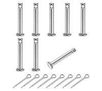 sourcing map 8Pcs M4x25mm Clevis Pins, 304 Stainless Steel Single Hole Flat Head Clevis Pin Hairpin Location Pin with Cotter Pins for Trailer Latch Mechanics Repair Furniture Installation
