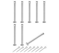 sourcing map 8Pcs M4x40mm Clevis Pins, 304 Stainless Steel Single Hole Flat Head Clevis Pin Hairpin Location Pin with Cotter Pins for Trailer Latch Mechanics Repair Furniture Installation