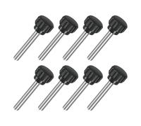 sourcing map 8Pcs M5 x 30mm Knurled Clamping Knob, 304 Stainless Steel Thumb Screw Clamping Knob Round Hand Threaded Hand Bolt Stud Knob 14mm Dia for Machinery