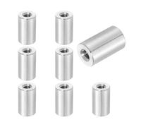 sourcing map 8Pcs M5x0.8x20mm Round Coupling Nuts, Stainless Steel Connector Nut Fasteners Rod Hardware Nuts 12mm OD for Threaded Rod, Industrial Construction Fasteners, Silver