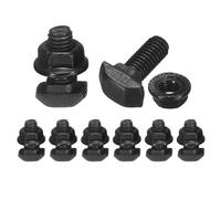 sourcing map 8pcs M5x12mm t Slot Drop-in Bolt, Carbon Steel Hammer Head Bolts t Shape Stud Sliding Screw with M5 Hexagon Flange Nuts for European Standard 20 Series Aluminum Profile