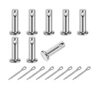 sourcing map 8Pcs M5x16mm Clevis Pins, 304 Stainless Steel Single Hole Flat Head Clevis Pin Hairpin Location Pin with Cotter Pins for Trailer Latch Mechanics Repair Furniture Installation