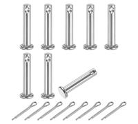 sourcing map 8Pcs M5x25mm Clevis Pins, 304 Stainless Steel Single Hole Flat Head Clevis Pin Hairpin Location Pin with Cotter Pins for Trailer Latch Mechanics Repair Furniture Installation