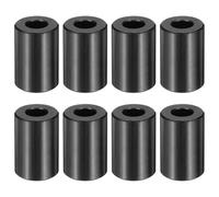 sourcing map 8pcs M6 Metal Spacers, M6 x 1/2" OD x 3/4" L Aluminium Spacer Round Unthreaded Standoff Bushing Plain Finish for Screw Bolts, Black