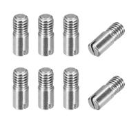 sourcing map 8Pcs M6 x 16mm Slotted Cylindrical Pin 304 Stainless Steel Dowel External Thread Locating Pin for Furniture Cabinets