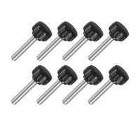 sourcing map 8Pcs M6 x 30mm Knurled Clamping Knob, 304 Stainless Steel Thumb Screw Clamping Knob Round Hand Threaded Hand Bolt Stud Knob 18mm Dia for Machinery