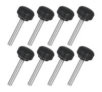 sourcing map 8Pcs M6 x 40mm Knurled Clamping Knob, 304 Stainless Steel Thumb Screw Clamping Knob Round Hand Threaded Hand Bolt Stud Knob 22mm Dia for Machinery