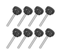 sourcing map 8Pcs M6 x 45mm Knurled Clamping Knob, 304 Stainless Steel Thumb Screw Clamping Knob Round Hand Threaded Hand Bolt Stud Knob 25mm Dia for Machinery