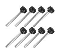 sourcing map 8Pcs M6 x 60mm Knurled Clamping Knob, 304 Stainless Steel Thumb Screw Clamping Knob Round Hand Threaded Hand Bolt Stud Knob 18mm Dia for Machinery