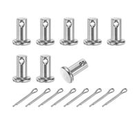 sourcing map 8Pcs M6x12mm Clevis Pins, 304 Stainless Steel Single Hole Flat Head Clevis Pin Hairpin Location Pin with Cotter Pins for Trailer Latch Mechanics Repair Furniture Installation