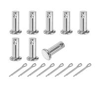 sourcing map 8Pcs M6x16mm Clevis Pins, 304 Stainless Steel Single Hole Flat Head Clevis Pin Hairpin Location Pin with Cotter Pins for Trailer Latch Mechanics Repair Furniture Installation