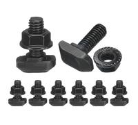 sourcing map 8pcs M6x16mm t Slot Drop-in Bolt, Carbon Steel Hammer Head Bolts t Shape Stud Sliding Screw with M6 Hexagon Flange Nuts for European Standard 30 Series Aluminum Profile
